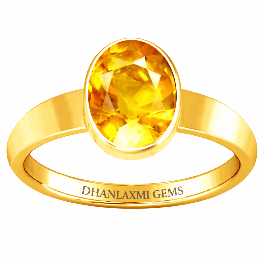 Certified Yellow Sapphire Ring in Panchdhatu